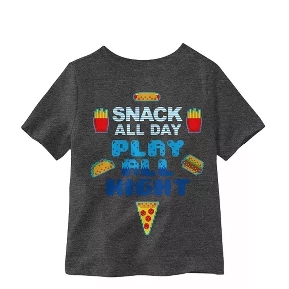 HYBRID Little Boys Snack All Day Play All Night in this Graphic T-shirt 3T - Picture 2 of 3